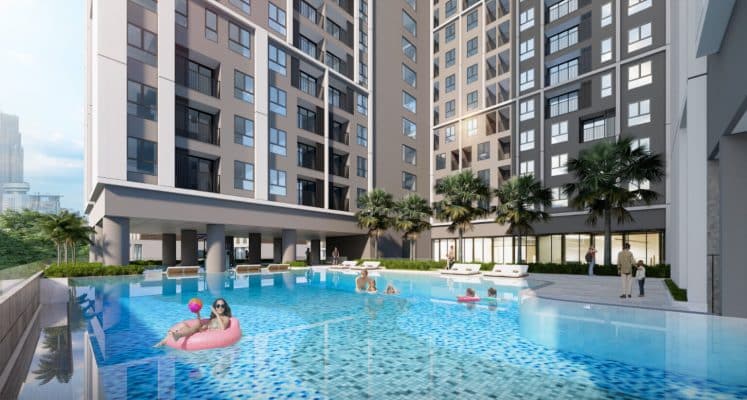 1. Hồ bơi tràn bờ chuẩn resort