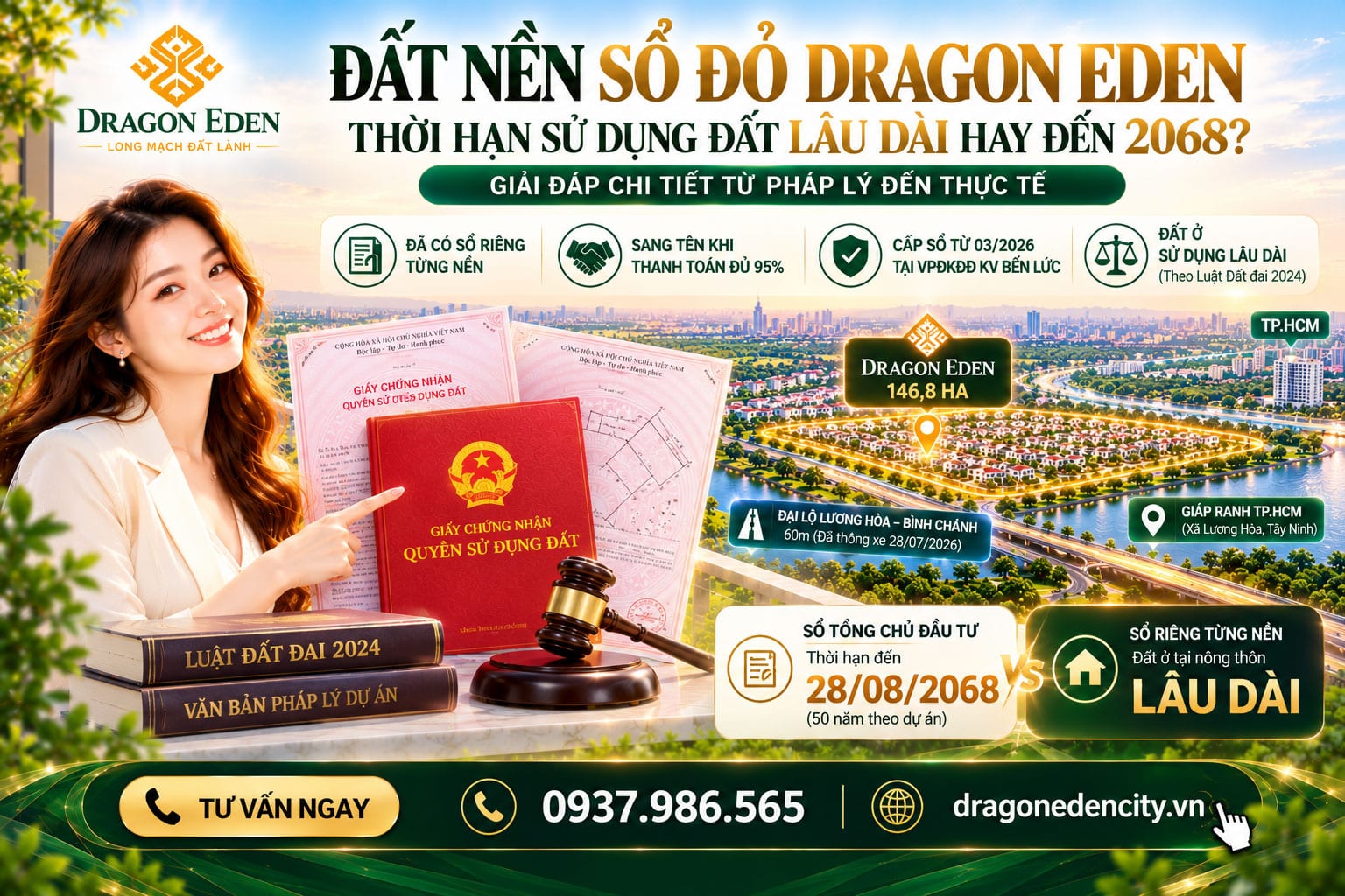 Đất Nền Sổ Đỏ Dragon Eden – Thời Hạn Sử Dụng Đất Lâu Dài Hay Đến 2068?